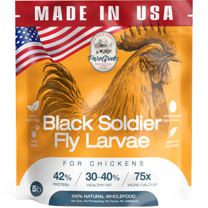 USA GROWN BLACK SOLDIER FLY LARVAE FOR CHICKENS