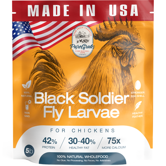 USA GROWN BLACK SOLDIER FLY LARVAE FOR CHICKENS